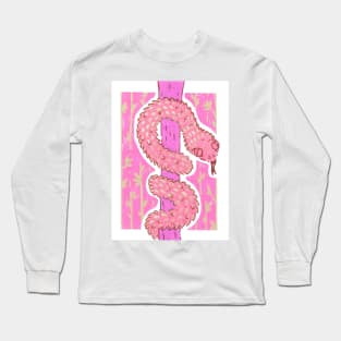 Pink African Bush Viper on a Tree in Acrylic Long Sleeve T-Shirt